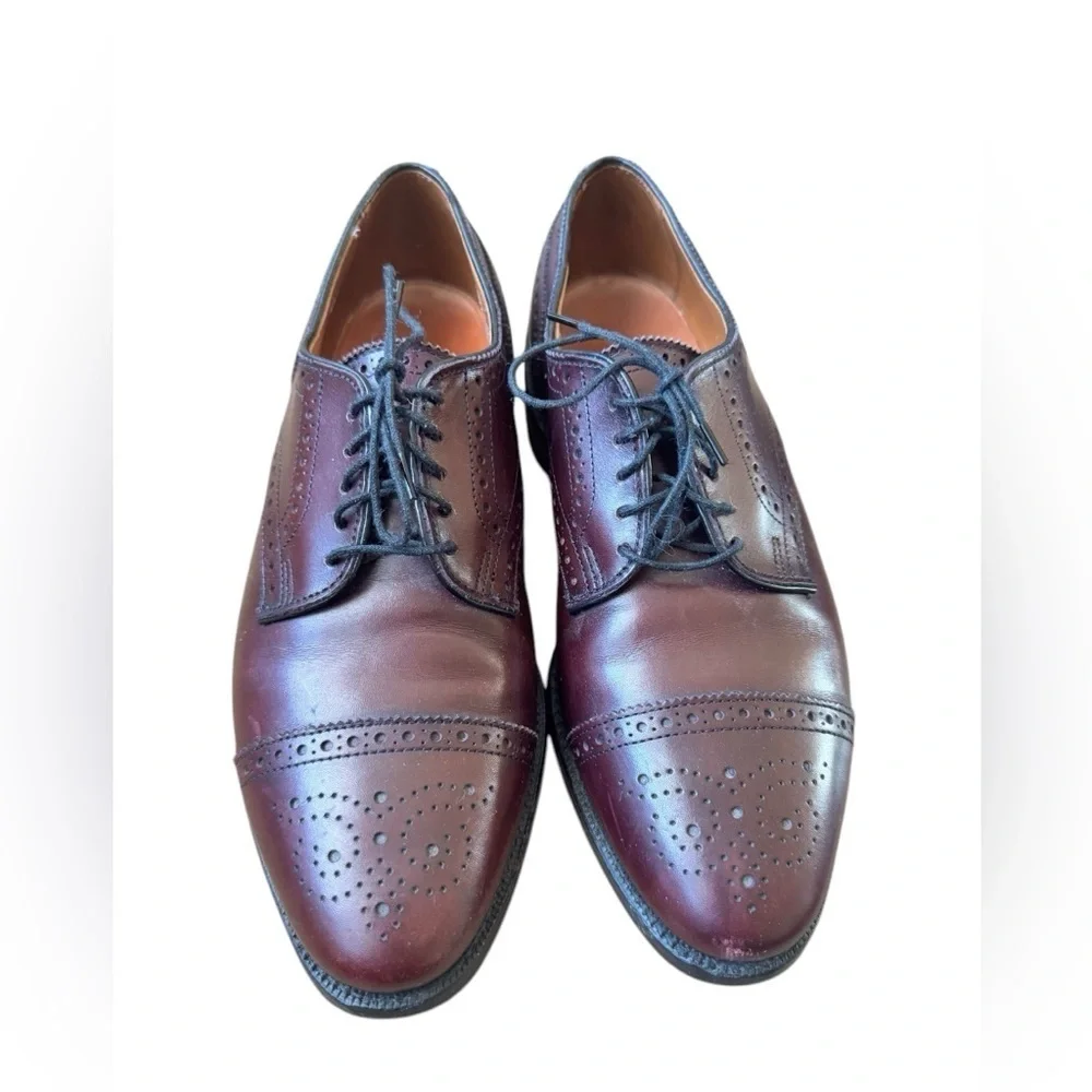 Allen Edmonds Lexington Oxford Brogue Cap-Toe Men Shoes Leather Merlot 7.5 D